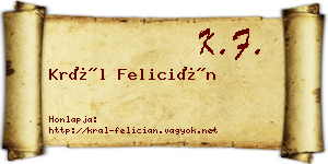 Král Felicián névjegykártya